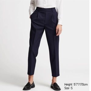 Uniqlo EZY Tucked ankle pants trousers navy SMALL